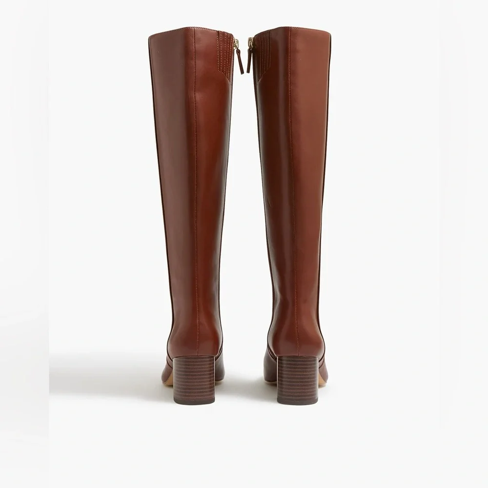 J. Crew Knee-High Heeled Boots Roasted Cocoa - New with Box